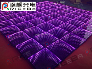 3D أرضية صالة رقص مزودة بمصابيح led 50 سنتيمتر x 50 سنتيمتر الزجاج 3D مرآة سطح الزفاف الديكور المحمولة المرحلة الإضاءة للبيع - Product Image 6