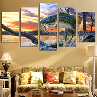 Affiches d'art murales en toile imprimées à l'huile, 5 pièces, peinture murale, images pour salon, décor de la maison, voiture fraîche