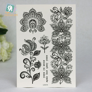 LS ลายสักลูกไม้สีดำกันน้ำมีเฮนน่าลายลูกไม้สีดำ - Product Image 4