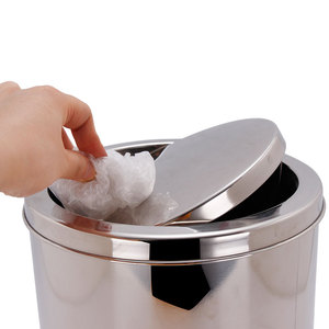 Hotel Room Stainless Steel Trash Can <strong>Bedroom</strong> Storage Bucket Rust-Proof Rubbish <strong>Bin</strong> for Waste Management - Product Image 5