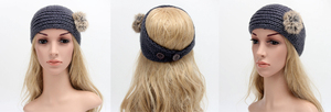 Azul mujeres barato lana de punto accesorios <span class=keywords><strong>para</strong></span> el <span class=keywords><strong>cabello</strong></span> pretty POM diadema - Product Image 2