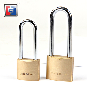 Candado de latón con gancho fuerte de cuello largo de alta seguridad, candado de latón en forma de U antimartillo de <span class=keywords><strong>32mm</strong></span> para casilleros - Product Image 1