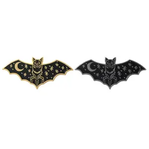 Fabriek direct goedkope prijs bulk custom black bat en kat metal enamel man revers pin