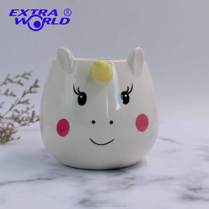 EW80190 precio de fábrica al por mayor de <span class=keywords><strong>cerámica</strong></span> taza blanca unicornio 3D taza para el regalo - Product Image 1