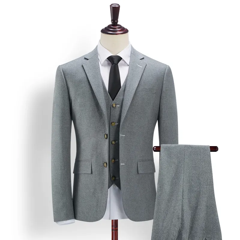 Cheap Custom Wholesale Gray Color European Business Male Formal Mens Suit