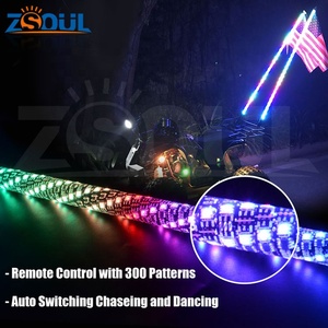 Látigo de luz LED con bandera 4 <span class=keywords><strong>5</strong></span> 6 pies Antena de látigo Poste de luz Liberación rápida para SxS ATV Quad UTV Polaris RZR 4 Wheeler Sand Rail - Product Image 3