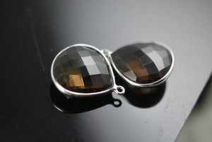 ขั้วต่อพลอยบุษราคัมสีเงินสเตอร์ลิง925 - Product Image 1