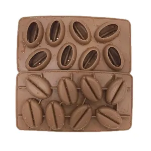 Cool Beans Ice Cube Tray Coffee Ice Mold Chocolate Mold 8 Cavity Silicone Square Sustainable Ice Cream Tools Chocolate Color 80g