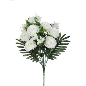 <span class=keywords><strong>Bouquet</strong></span> <span class=keywords><strong>de</strong></span> fausses fleurs artificielles blanches en vrac, décoration <span class=keywords><strong>de</strong></span> funérailles <span class=keywords><strong>de</strong></span> mariage - Product Image 1