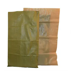 Green Recycled PP Woven Bags for Packaging Construction Waste, Building Garbage, Sand, Feed