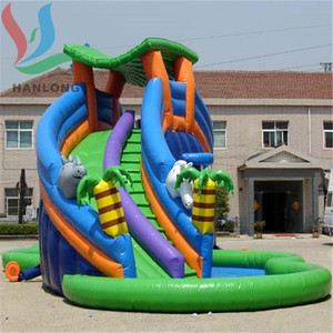 1000D poliéster recubierto de <span class=keywords><strong>PVC</strong></span> gorila inflable con tobogán combo - Product Image 2