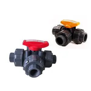 Vanne à bille en plastique pvc à 3 voies, qualité époustouflante, prix d'usine, - Product Image 1