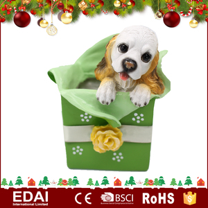 Colorido Navidad ornamentos animales 2 surtidos estatuas polyresin perro en <span class=keywords><strong>la</strong></span> hermosa caja <span class=keywords><strong>de</strong></span> regalo - Product Image 5