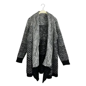 새로운 스타일 패션 따뜻한 스웨터 니트 패턴 플러스 사이즈 긴 소매 여성 탑 오픈 스티치 카디건