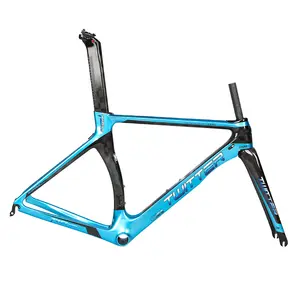 Cadre de vélo de route en Fiber de carbone, 2 pièces, 1.72KG, ultraléger, câble interne