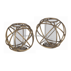 Fabbrica direttamente di alta qualità forma decorativa della palla Set di 2 metallo portacandele <span class=keywords><strong>vaso</strong></span> Made <span class=keywords><strong>in</strong></span> China - Product Image 1