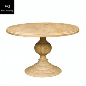 Design moderno mesa de jantar mobília da sala de jantar redonda de madeira maciça