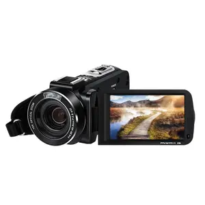 ORDRO HDR-AC7 4K UHD 10X Filmadora Câmera de Vídeo Com Zoom Óptico de 3.1 ''IPS com Microfone e Lente Grande Angular