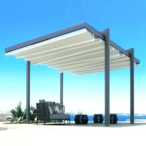 户外防水遥控开关可伸缩 Pergola 游泳天篷盖