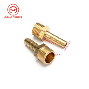 <span class=keywords><strong>1</strong></span>/4 Inch <span class=keywords><strong>PT</strong></span> 6mm Buitendraad Messing Lucht Water Brandstofslang Prikkeldraad Fitting Adapter - Product Image 3