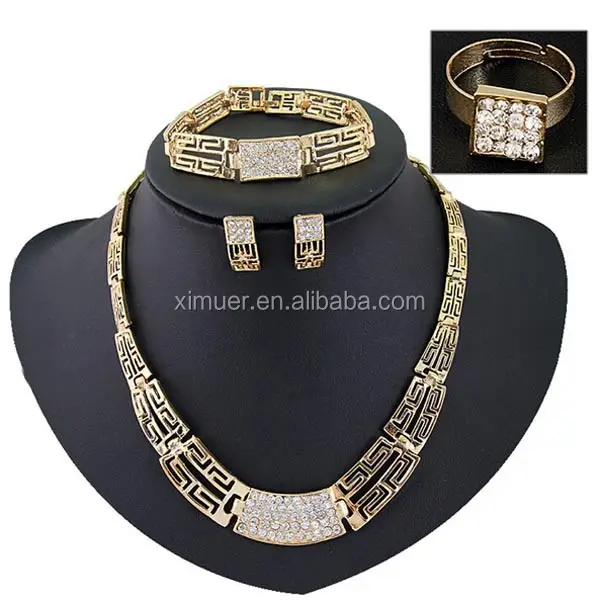 Nieuwste Dubai 18 K Vergulde Gouden Sieraden Set Indian Sieraden Set