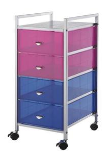 Carrito de Almacenamiento de Metal Cromado de 5 Niveles, Color Negro Elegante, con Diseño Moderno y Contemporáneo para Uso en el Hogar y Hoteles - Product Image 4