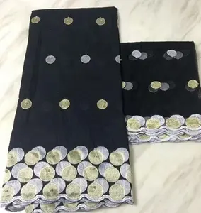 KF11103 Putih Tissu Africain Bazin Riche Kain 2018 Guinea Kain Brokat Stone Renda dengan Renda Prancis Headtie 5 + 2 yard