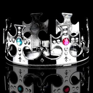 Nouvelle couronne royale dorée et argentée en plastique, uniforme, code roi, grande couronne, gâteau d'anniversaire, couronne de <span class=keywords><strong>prince</strong></span> en cuivre - Product Image 5