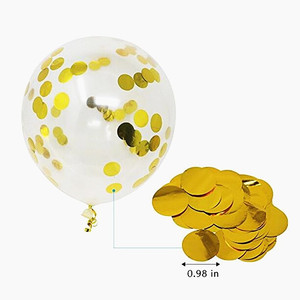 Globo Explosivo de Confeti Dorado de 12 Pulgadas, Material de Látex Natural Decorativo para Fiestas y Eventos - Product Image 2