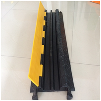 Protector de Cables de Goma de 2 Canales, Rampa para Cables, Protector de Cables Amarillo+Negro, Duradero, Fijo, 900*570*90mm, Modelo YD-B2, Marca YD