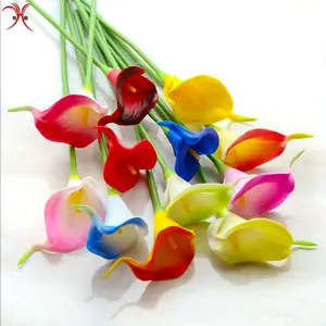 Real Touch Kunstmatige Zijde Bloem Calla Lelie Stelen Home Decoratie Bloemen Heldere Kleur Enkele Lelie Bloem