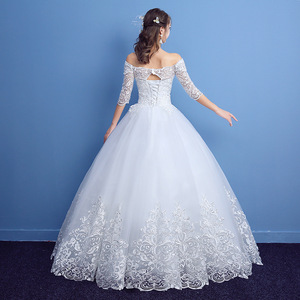 Vestido de Novia de Encaje con Hombros Descubiertos y Media Manga, Novedad de <span class=keywords><strong>2017</strong></span>, Venta al por Mayor y al Detal - Product Image 5