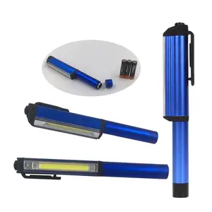 Dry Battery Operated Magnetic Pen Torch Portable LED Flashlight Hand Working Light Mini Pocket COB Inspection Lamp