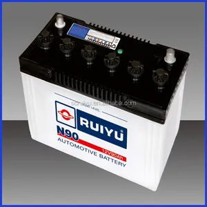 12 V batteri tự động 90AH để bán, RUI YU nhãn hiệu khô Malaysia trắng trường hợp để bán, pin 12 v