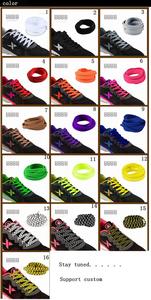Lacci piatti in poliestere ad alta resilienza senza nodo con clip di fissaggio in metallo, facili da indossare e togliere, <span class=keywords><strong>per</strong></span> <span class=keywords><strong>scarpe</strong></span> sportive da adulto - Product Image 5