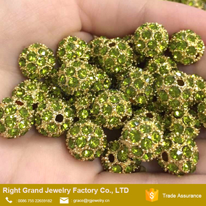 RG25 Olivine Livraison Échantillon Cristal Perles 6-10mm Métal En Alliage de Zinc Bracelet En Cristal Lâche DIY Perles - Product Image 2