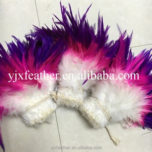 Plumes de coq teintes à trois couleurs, enfilées, pour selle, à prix abordable - Product Image 1