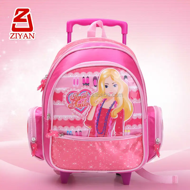2014 Fashionable Girl School Trolley Backpack Schoolbags For Children