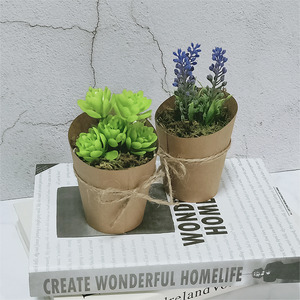 Mini <span class=keywords><strong>cactus</strong></span> artificiel <span class=keywords><strong>pas</strong></span> <span class=keywords><strong>cher</strong></span> dans un pot en papier, fait main, réaliste, durable, décoration intérieure - Product Image 1