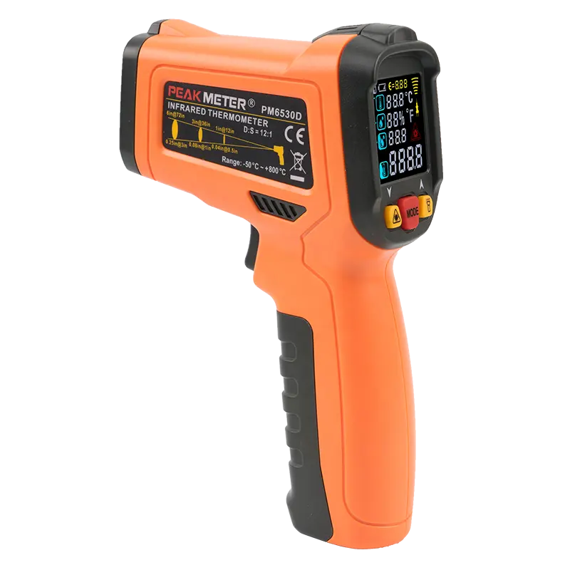 Peakmeter PM6530D non contact infrared thermometer for industry non-contact digital laser infrared thermometer electric contact