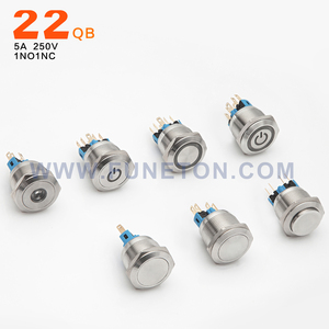 Interrupteur à bouton-poussoir momentané en acier inoxydable en métal IP67 22mm - Product Image 6