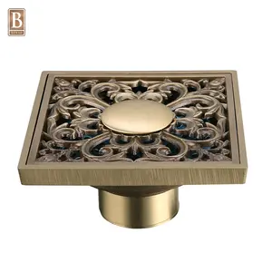Scarico per <span class=keywords><strong>Doccia</strong></span> da Bagno Anti-trota in Ottone Anticato, Scarico a Pavimento Anti-odore - Product Image 1