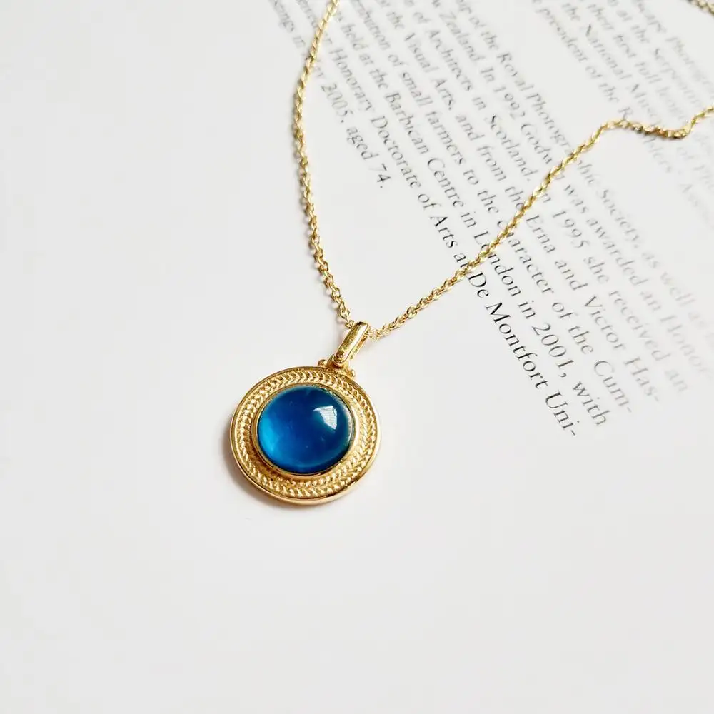 China wholesale Angel magic blue crystal pendant necklace