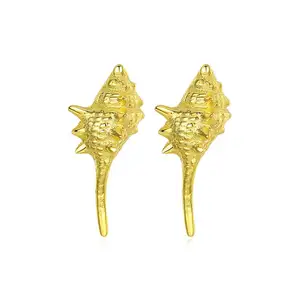 CZCITY Conch Gold Silver Lady Designer Popular Brand Geometric Ear Stud Women Trendy Summer Earring