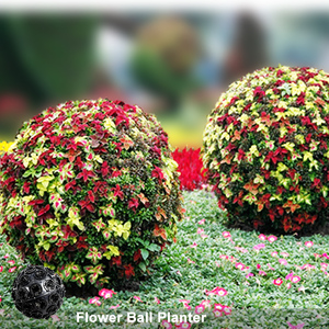 En plein air boîte à <span class=keywords><strong>fleurs</strong></span> ronde grande boule en plastique géante forme jardinières pot de fleur boule de fleur artificielle - Product Image 6