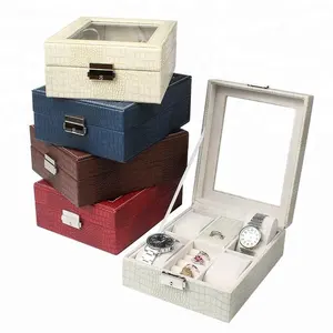 Роскошная коробка для часов из искусственной кожи, упаковочная коробка для часов, оптовая продажа