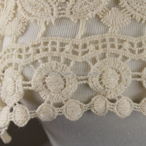 女性のドレスのための卸売白刺繍綿かぎ針編みレースの襟 - Product Image 5