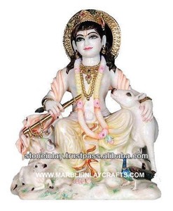 Estatua de Krishna en Mármol de Makrana - Product Image 1