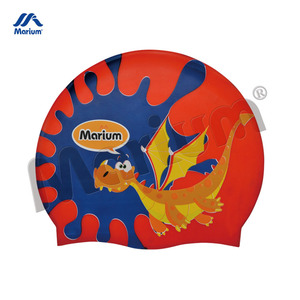 Gorras de natación impermeables de silicona OEM para niños Gorro de natación impreso con logotipo personalizado - Product Image 3