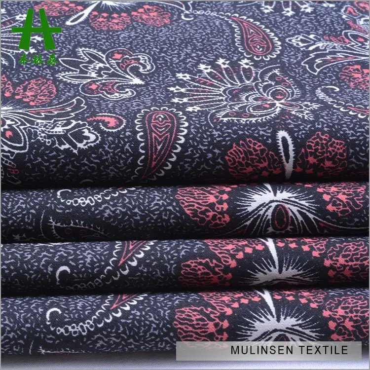 Mulinsen-tela textil tradicional de algodón, estampado de Cachemira, Spandex, Sateen Giza